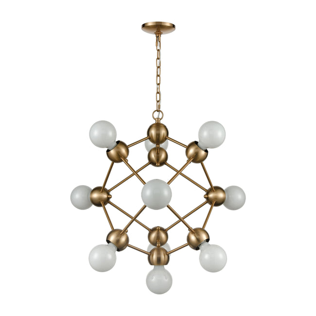 D4344 - Grow from Here 10-Light Chandelier in Satin Brass