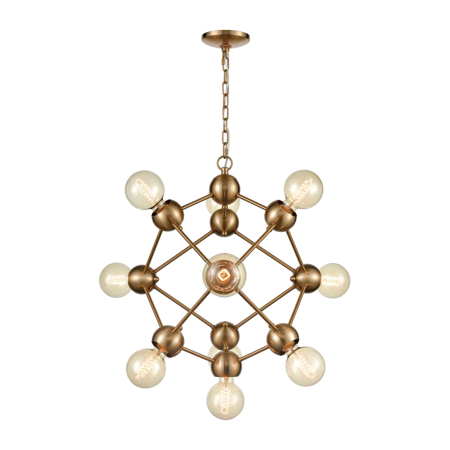 D4344 - Grow from Here 10-Light Chandelier in Satin Brass