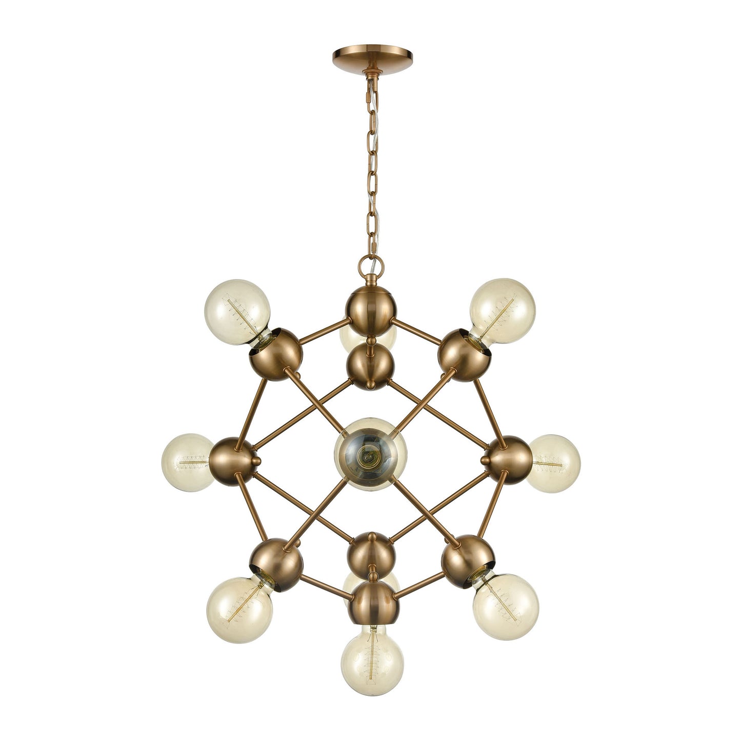 D4344 - Grow from Here 10-Light Chandelier in Satin Brass