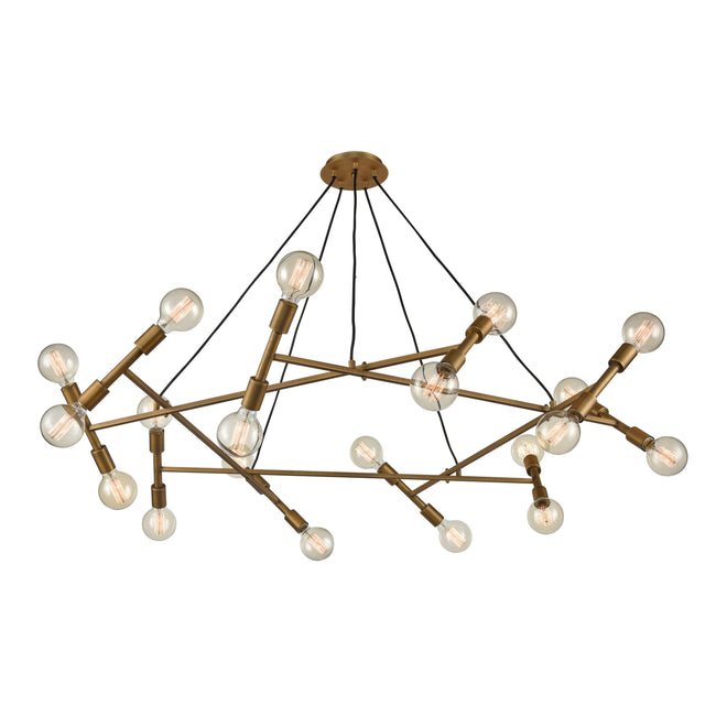 D4350 - Guesting 54'' Wide 20-Light Chandelier - Antique Brass