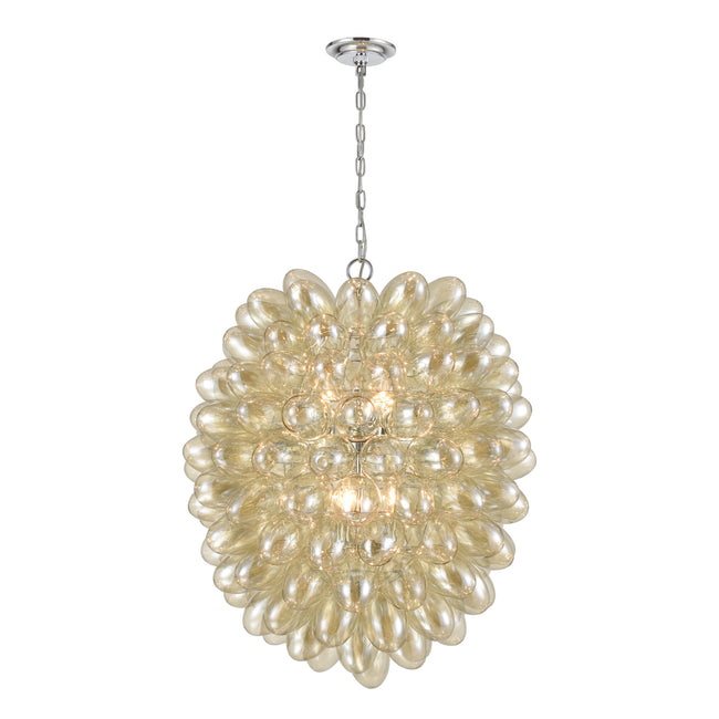 D4372 - Bubble Up 26'' Wide 6-Light Chandelier - Chrome