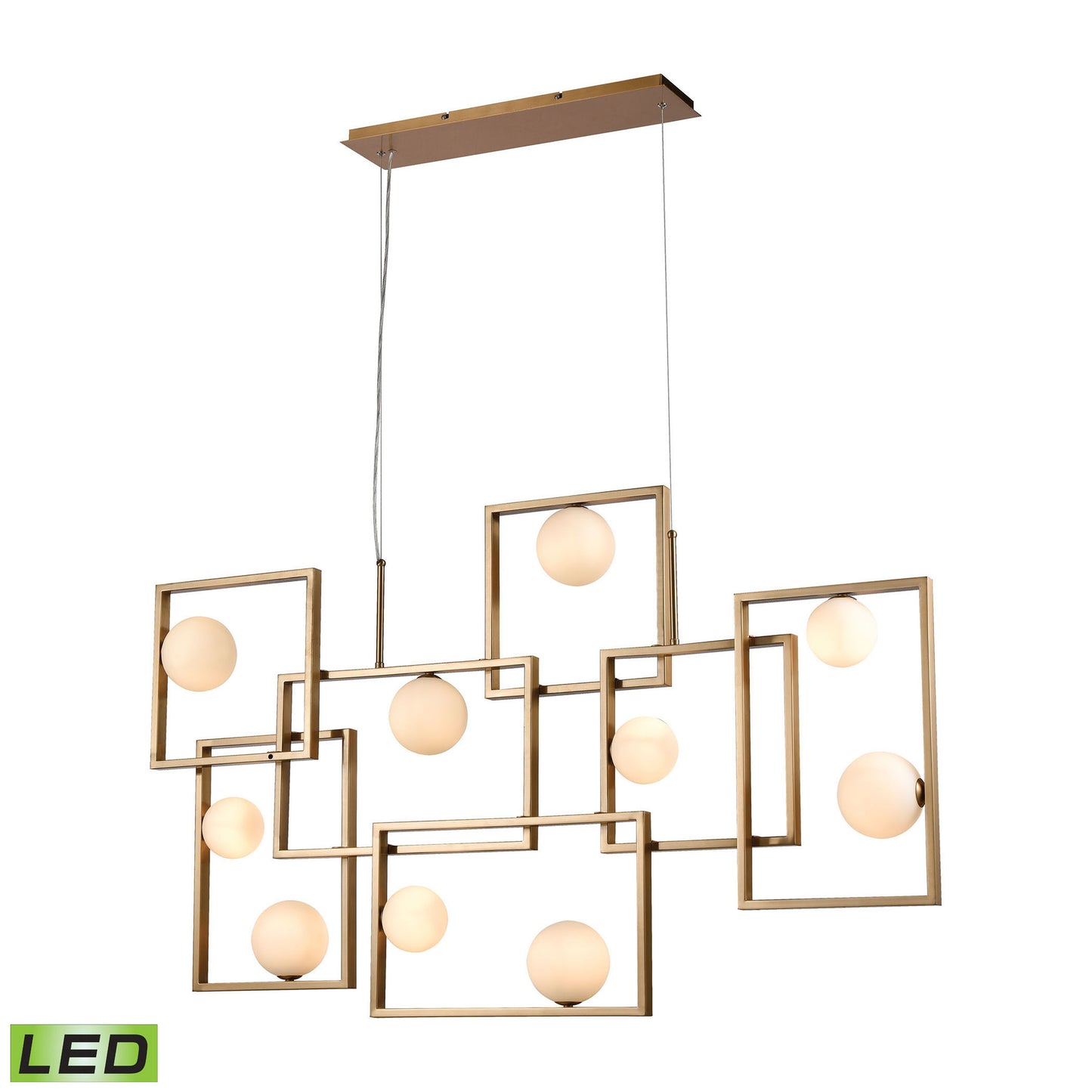 D4380 - Amazed 51'' Wide 7-Light Linear Chandelier - Aged Brass