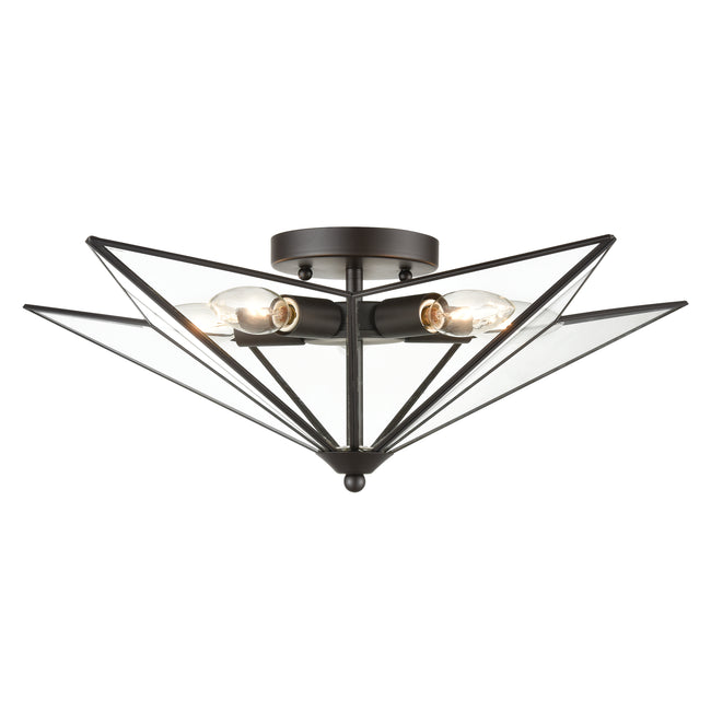 D4386 - Moravian Star 21'' Wide 5-Light Flush Mount - Oil Rubbed Bronze