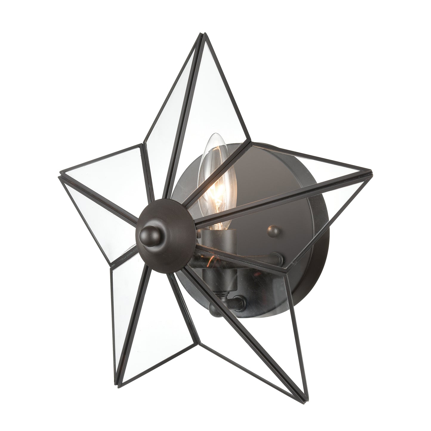 D4387 - Moravian Star 12'' High 1-Light Sconce - Oil Rubbed Bronze