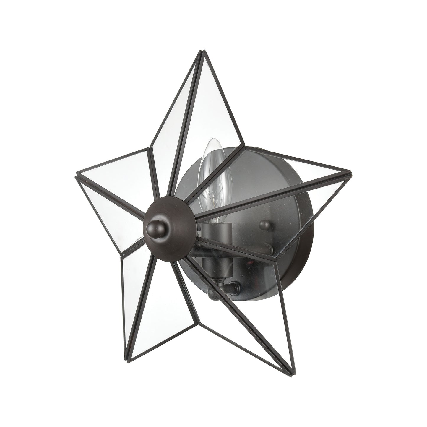 D4387 - Moravian Star 12'' High 1-Light Sconce - Oil Rubbed Bronze