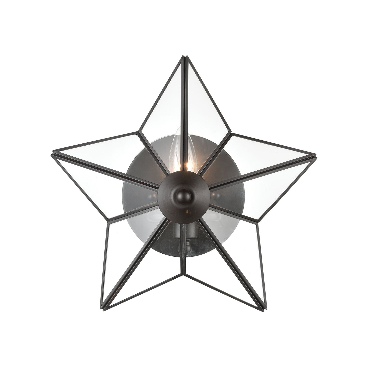 D4387 - Moravian Star 12'' High 1-Light Sconce - Oil Rubbed Bronze