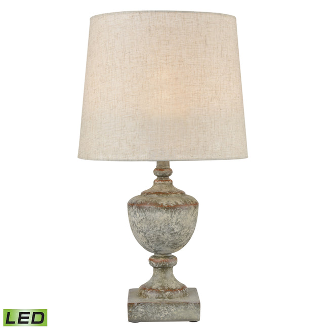 D4389-LED - Regus 24'' High 1-Light Outdoor Table Lamp - Antique Gray - Includes LED Bulb