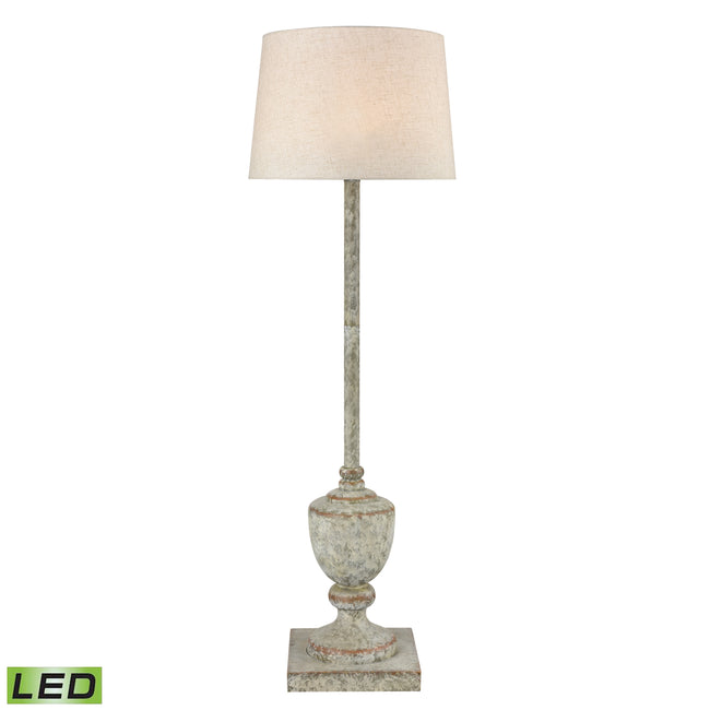 D4390-LED - Regus 51'' High 1-Light Outdoor Floor Lamp - Antique Gray - Includes LED Bulb