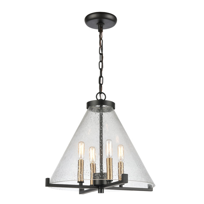 D4437 - The Holding 17'' Wide 4-Light Pendant - Matte Black