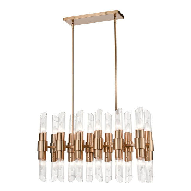 D4457 - Carisbrooke 28.75'' Wide 24-Light Linear Chandelier - Burnished Brass