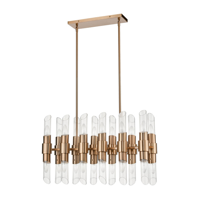 D4457 - Carisbrooke 28.75'' Wide 24-Light Linear Chandelier - Burnished Brass