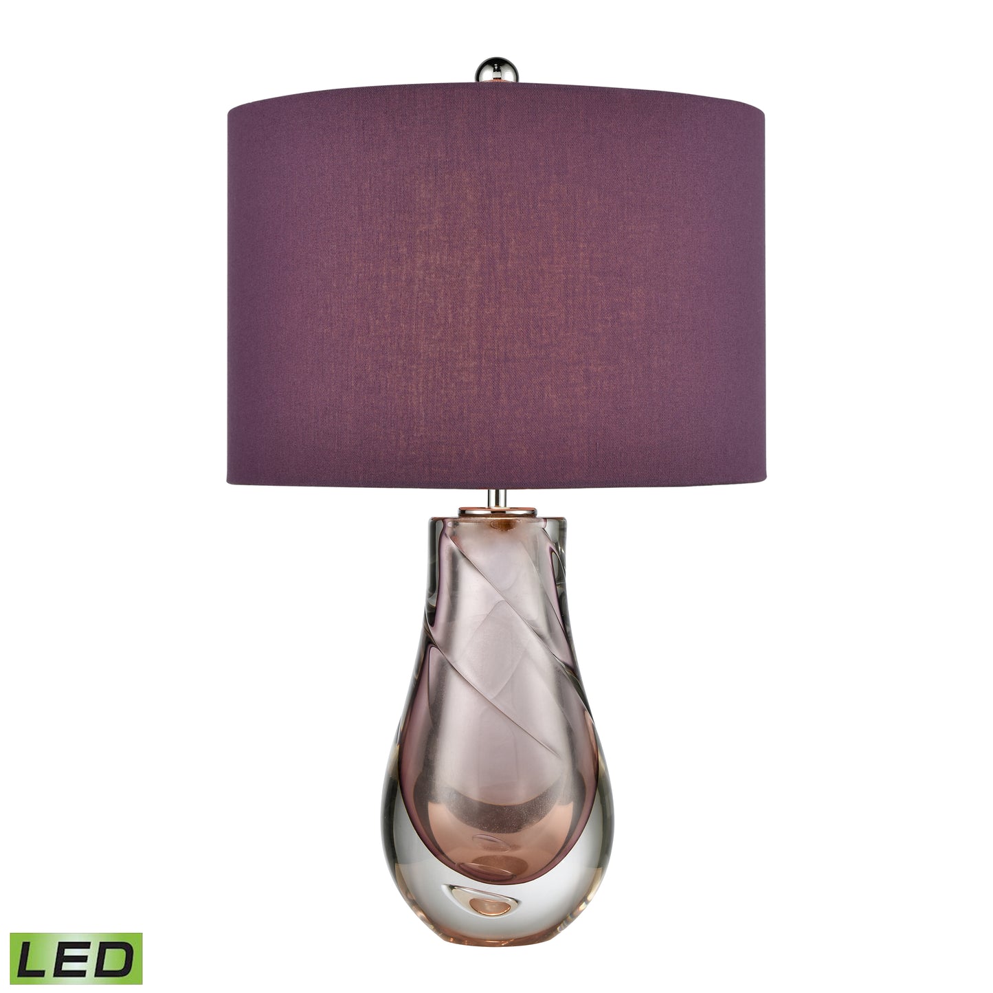 D4559-LED - Dusty Rose 22'' High 1-Light Table Lamp - Purple - Includes LED Bulb