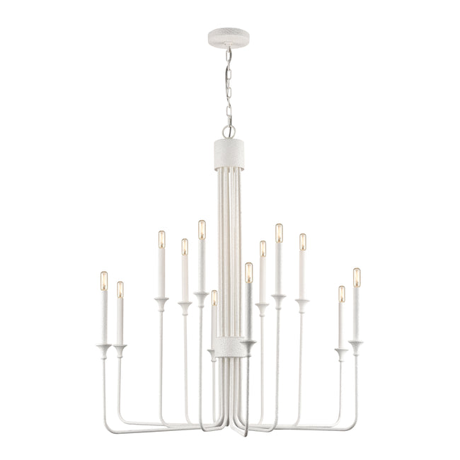 D4657 - Edward 36'' Wide 12-Light Chandelier - Matte White