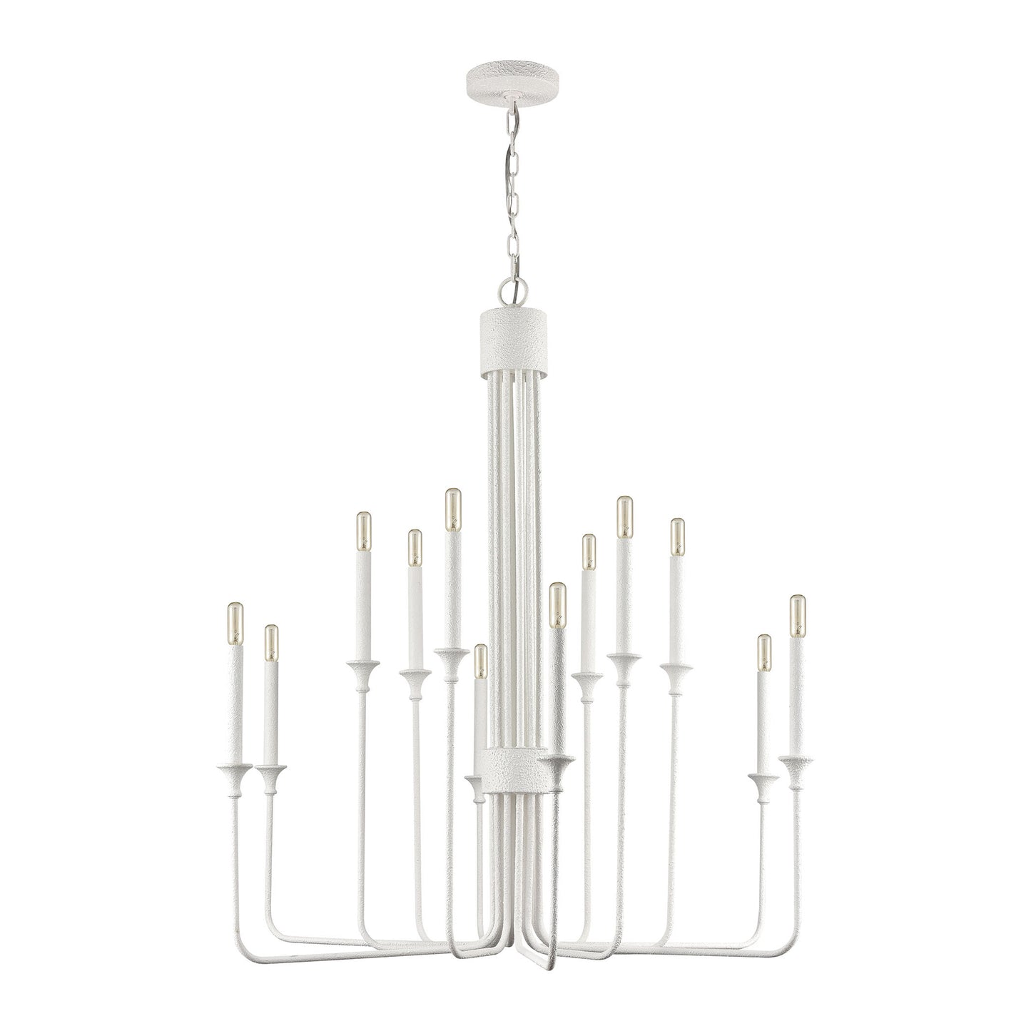 D4657 - Edward 36'' Wide 12-Light Chandelier - Matte White