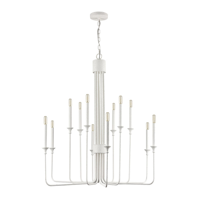 D4657 - Edward 36'' Wide 12-Light Chandelier - Matte White