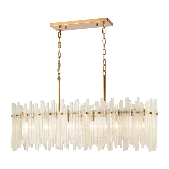 D4663 - Brinicle 36'' Wide 6-Light Linear Chandelier - Aged Brass