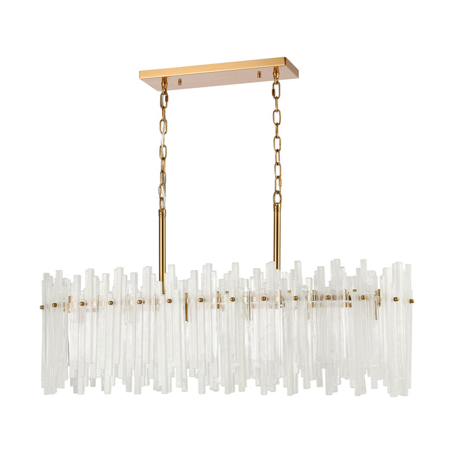 D4663 - Brinicle 36'' Wide 6-Light Linear Chandelier - Aged Brass