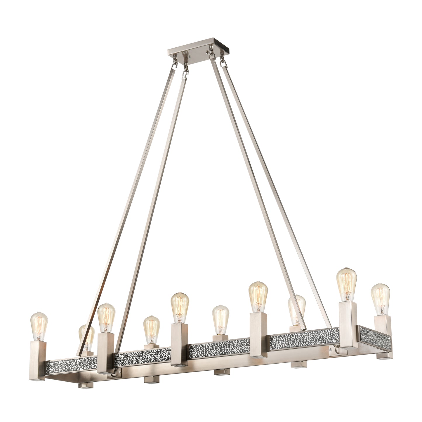 D4680 - Impression 47'' Wide 10-Light Linear Chandelier - Satin Nickel