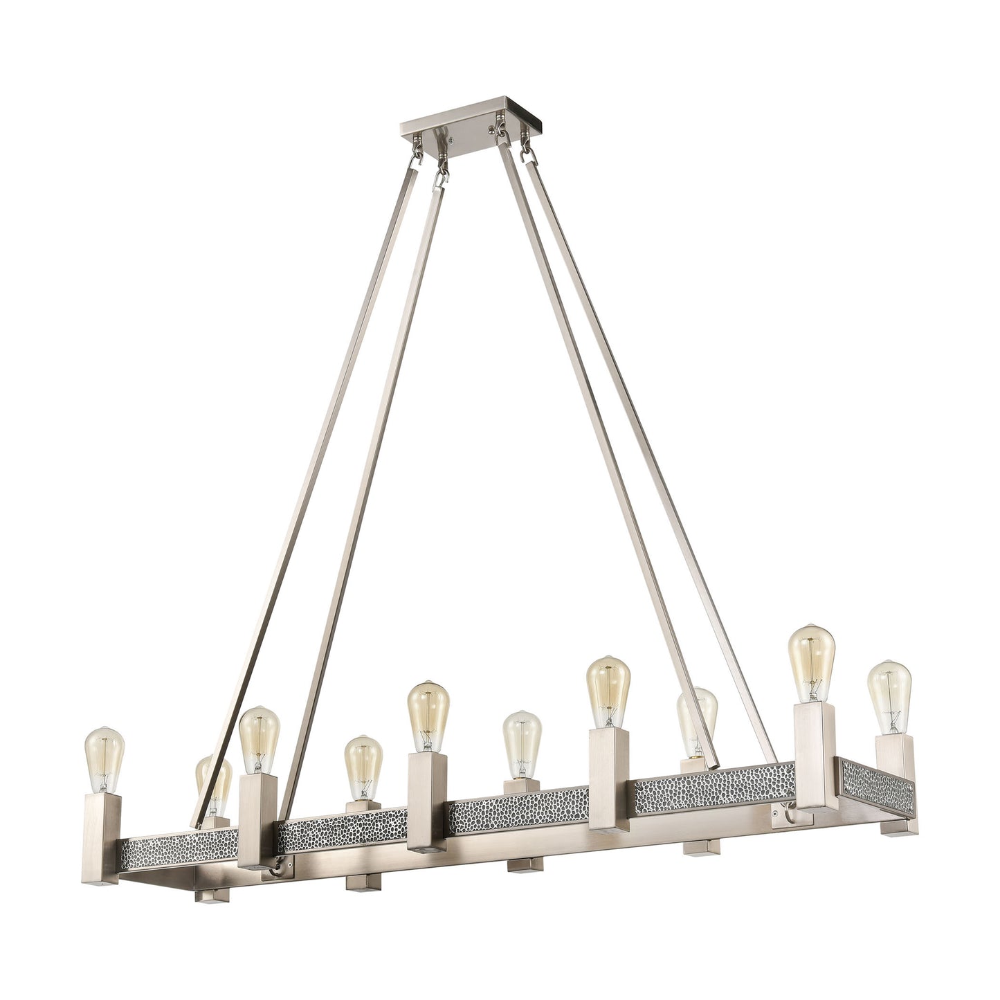 D4680 - Impression 47'' Wide 10-Light Linear Chandelier - Satin Nickel