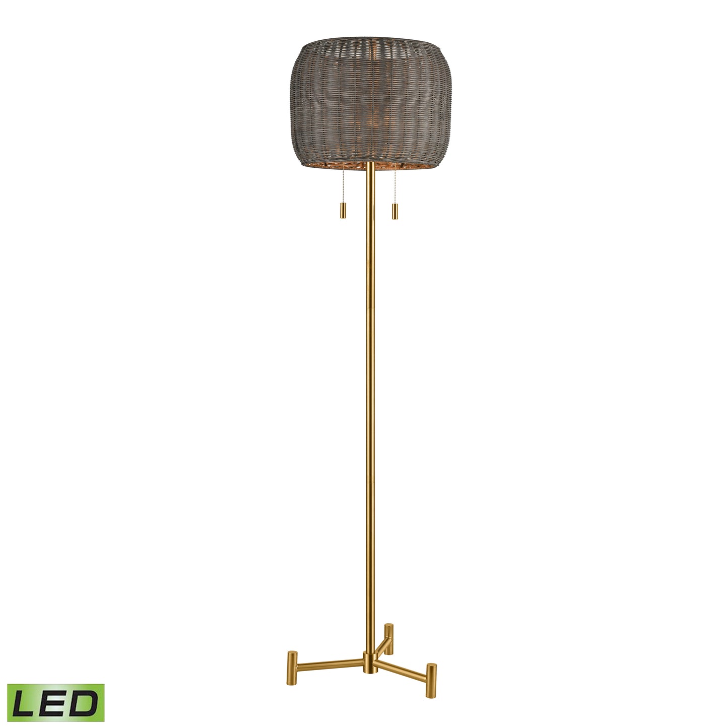 D4693-LED - Bittar 61.5'' High 2-Light Floor Lamp - Aged Brass - Includes LED Bulbs