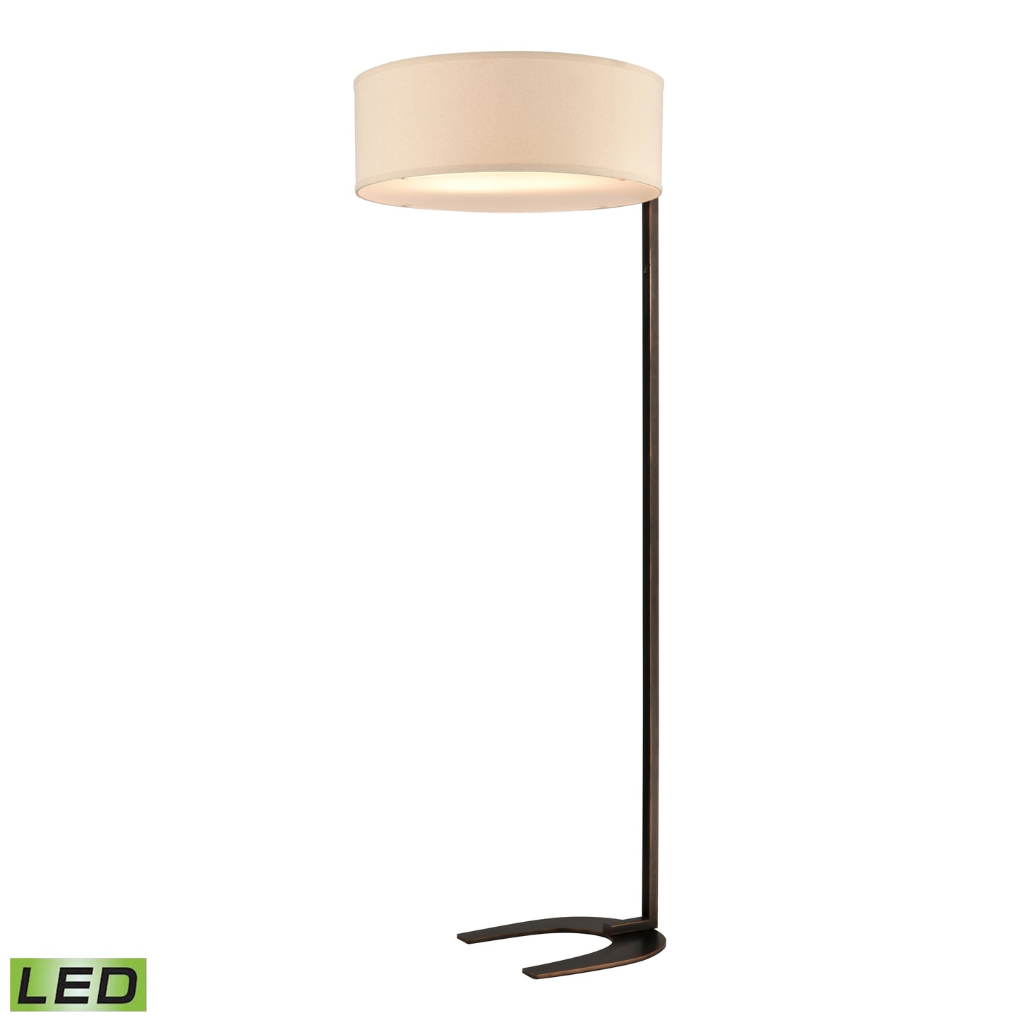 D4700-LED - Pilot 65'' High 2-Light Floor Lamp - Bronze - Includes LED Bulbs