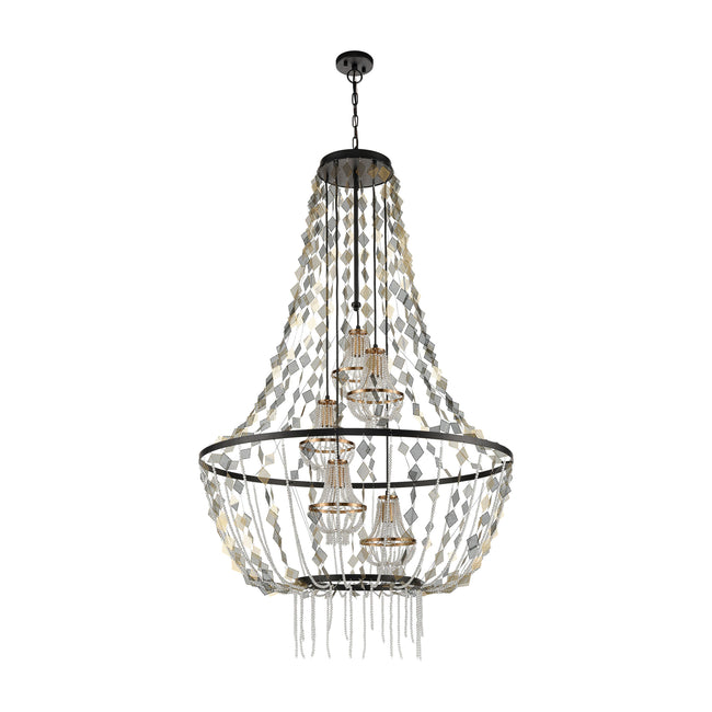 D4717 - Selene 38'' Wide 5-Light Chandelier - Matte Black