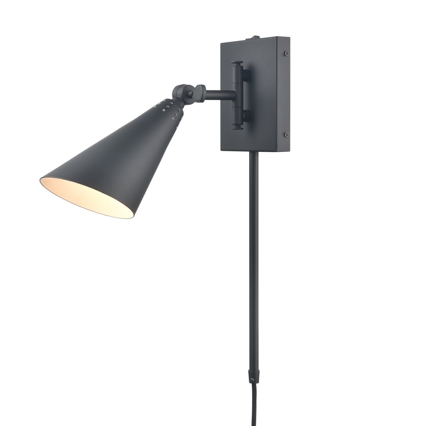 EC89221/1 - Whitmire 10.25'' High 1-Light Plug-In/Hardwire Sconce - Matte Black