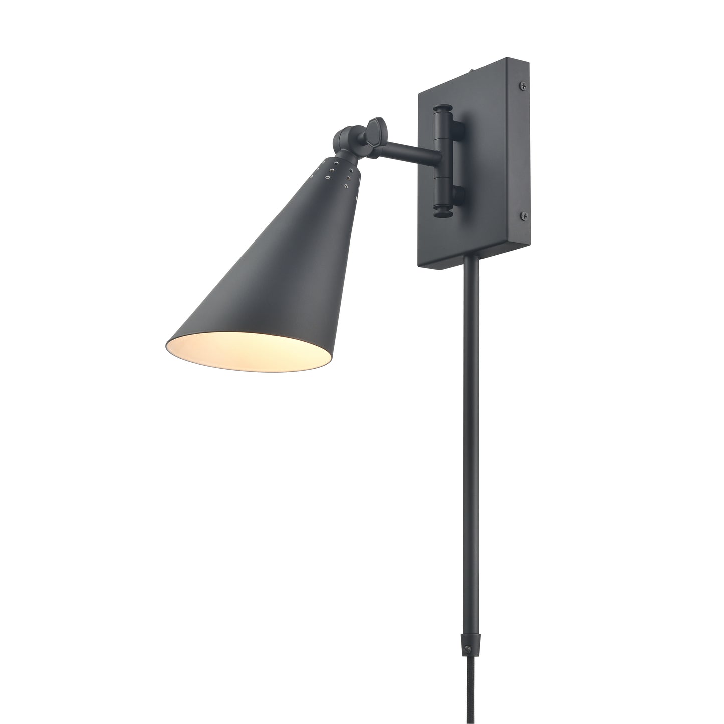 EC89221/1 - Whitmire 10.25'' High 1-Light Plug-In/Hardwire Sconce - Matte Black