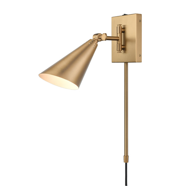 EC89231/1 - Whitmire 10.25'' High 1-Light Plug-In/Hardwire Sconce - Brushed Gold