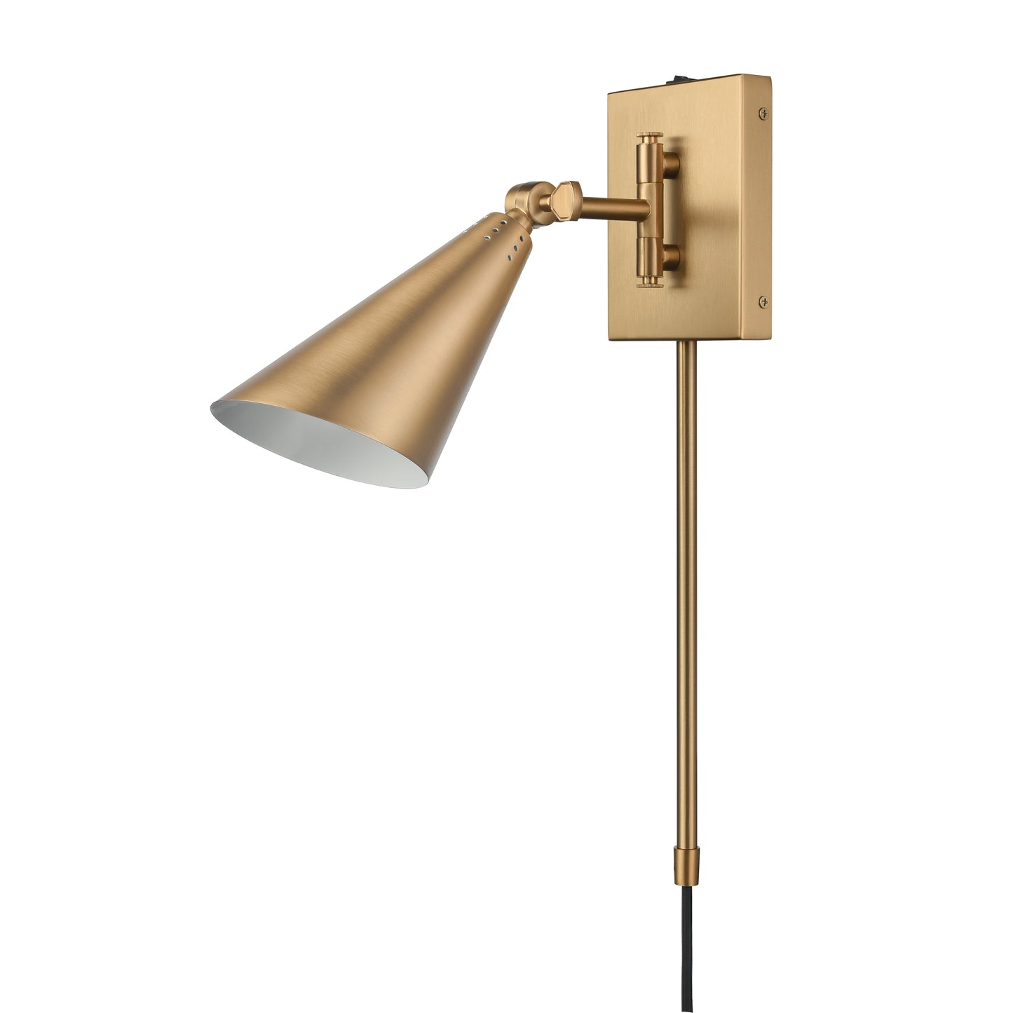 EC89231/1 - Whitmire 10.25'' High 1-Light Plug-In/Hardwire Sconce - Brushed Gold