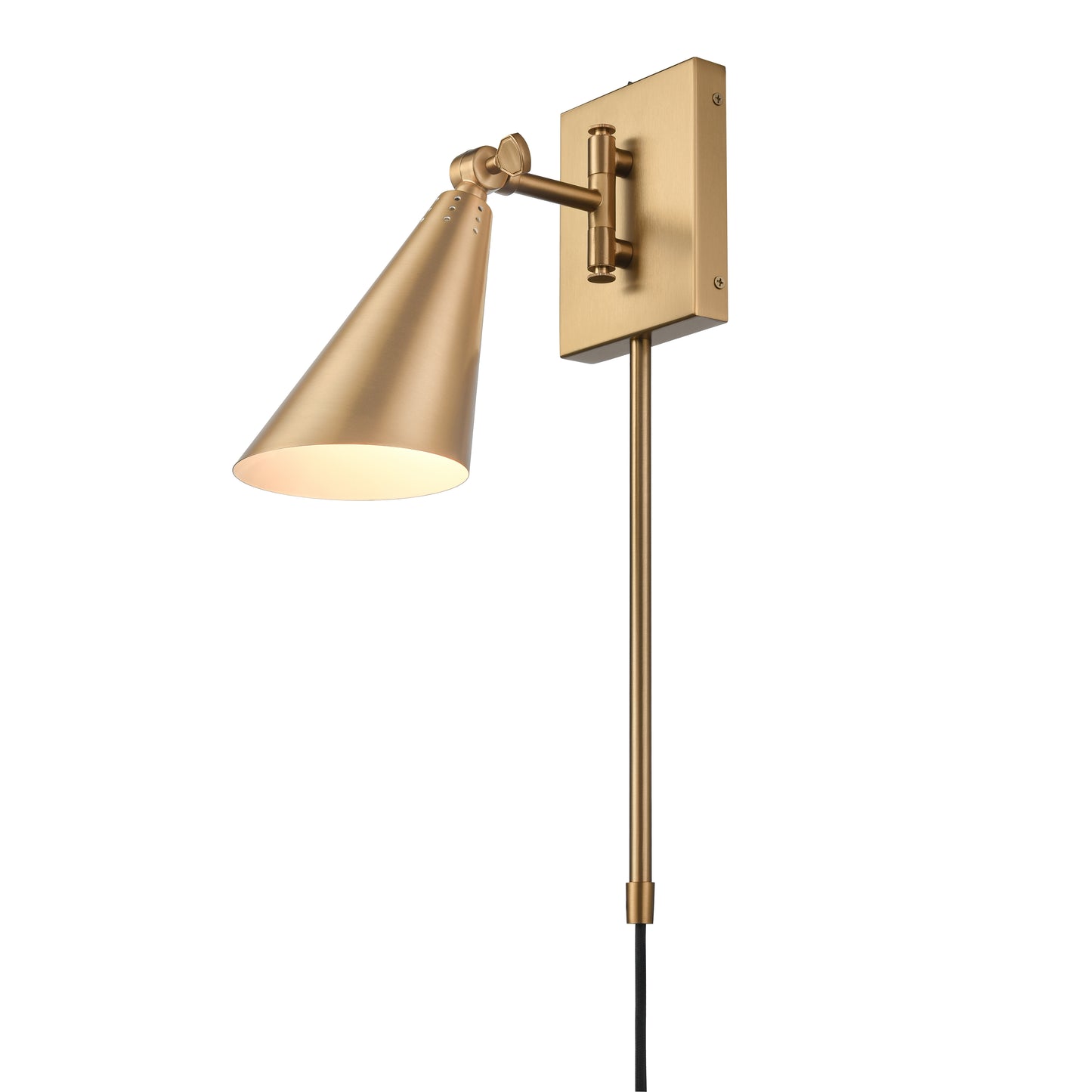 EC89231/1 - Whitmire 10.25'' High 1-Light Plug-In/Hardwire Sconce - Brushed Gold