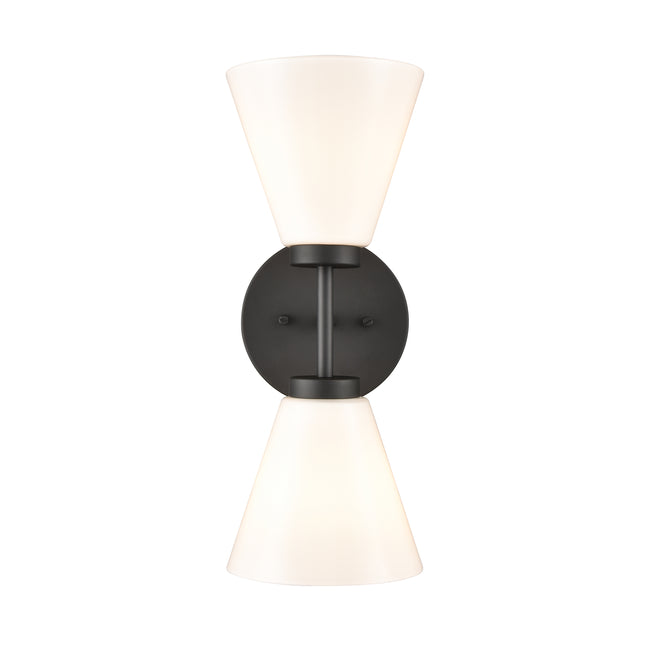 EC89262/2 - Houghton 15'' High 2-Light Vanity Light - Matte Black