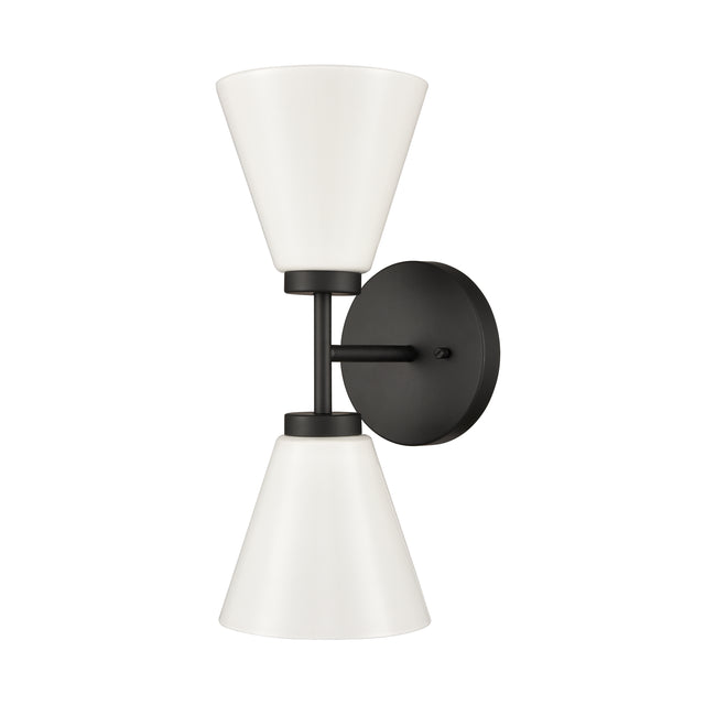 EC89262/2 - Houghton 15'' High 2-Light Vanity Light - Matte Black