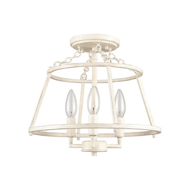 EC89683/3 - Joanie 13'' Wide 3-Light Semi Flush Mount - Antique White