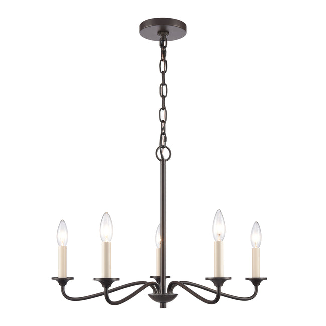 EC89687/5 - Quinn 24'' Wide 5-Light Chandelier - Old Bronze