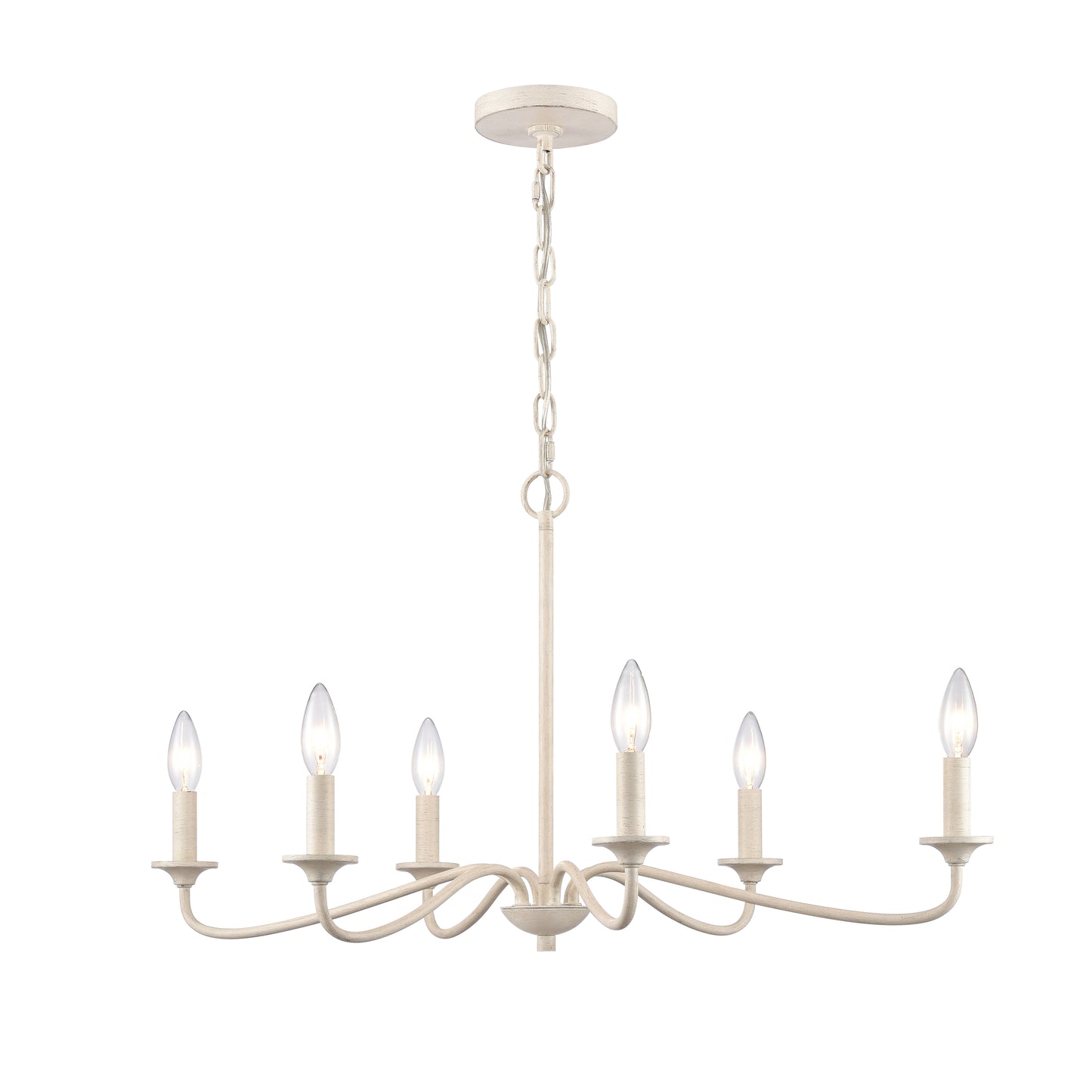 EC89688/6 - Quinn 30'' Wide 6-Light Chandelier - Antique White