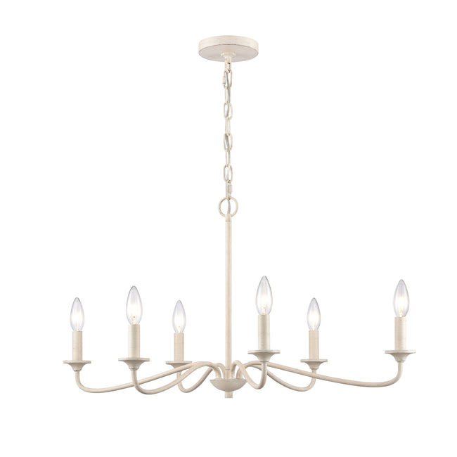 EC89688/6 - Quinn 30'' Wide 6-Light Chandelier - Antique White