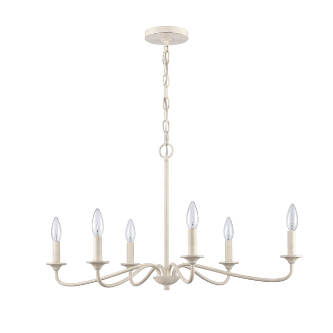 EC89688/6 - Quinn 30'' Wide 6-Light Chandelier - Antique White