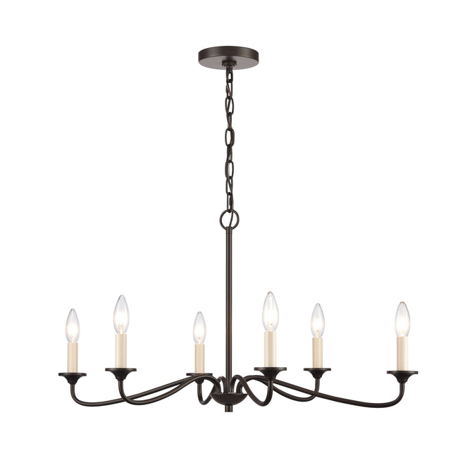 EC89689/6 - Quinn 30'' Wide 6-Light Chandelier - Old Bronze