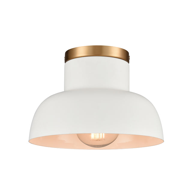 EC89704/1 - Lewellen 10'' Wide 1-Light Semi Flush Mount - Matte White