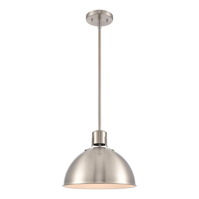 EC89735/1 - Zayne 12'' Wide 1-Light Pendant - Brushed Nickel