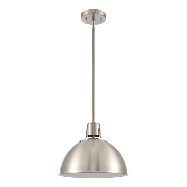 EC89735/1 - Zayne 12'' Wide 1-Light Pendant - Brushed Nickel