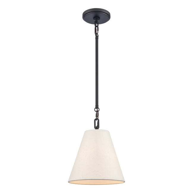 EC89765/1 - Rydell 9'' Wide 1-Light Mini Pendant - Matte Black and Parchment