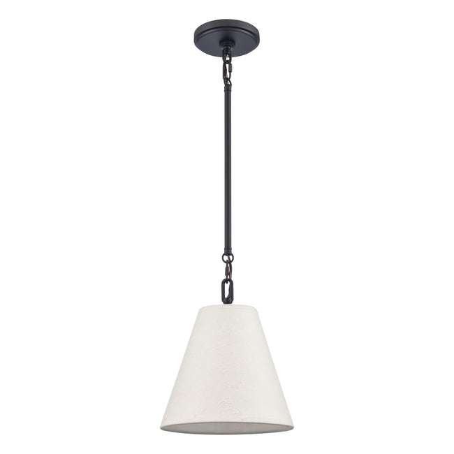 EC89765/1 - Rydell 9'' Wide 1-Light Mini Pendant - Matte Black and Parchment