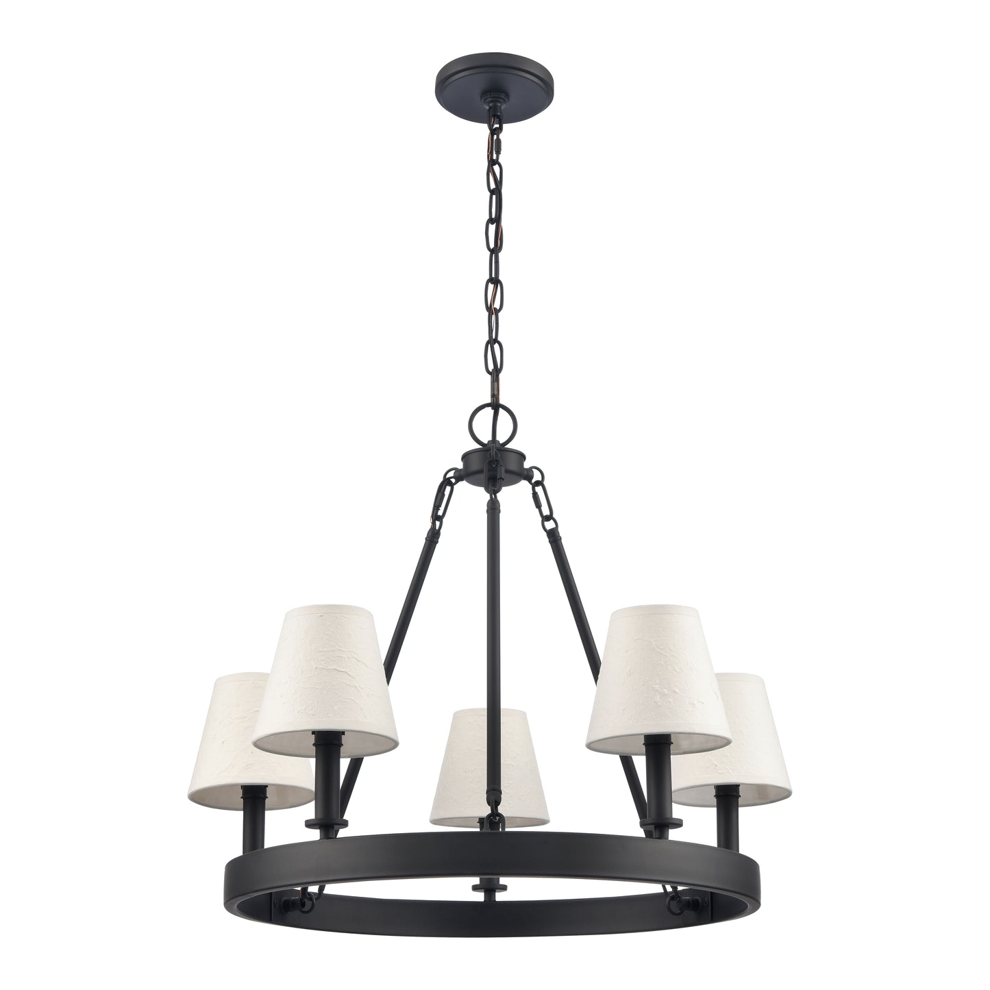 EC89766/5 - Rydell 24.5'' Wide 5-Light Chandelier - Matte Black and Parchment