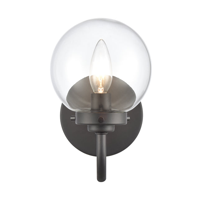 EC89930/1 - Fairbanks 8.5'' High 1-Light Sconce - Matte Black with Clear