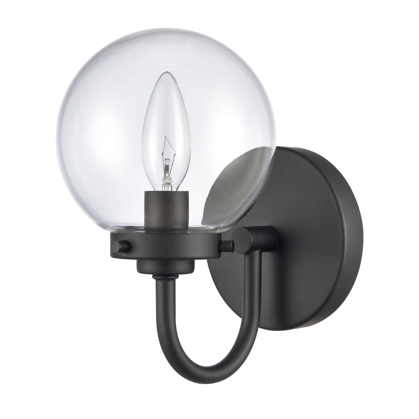 EC89930/1 - Fairbanks 8.5'' High 1-Light Sconce - Matte Black with Clear