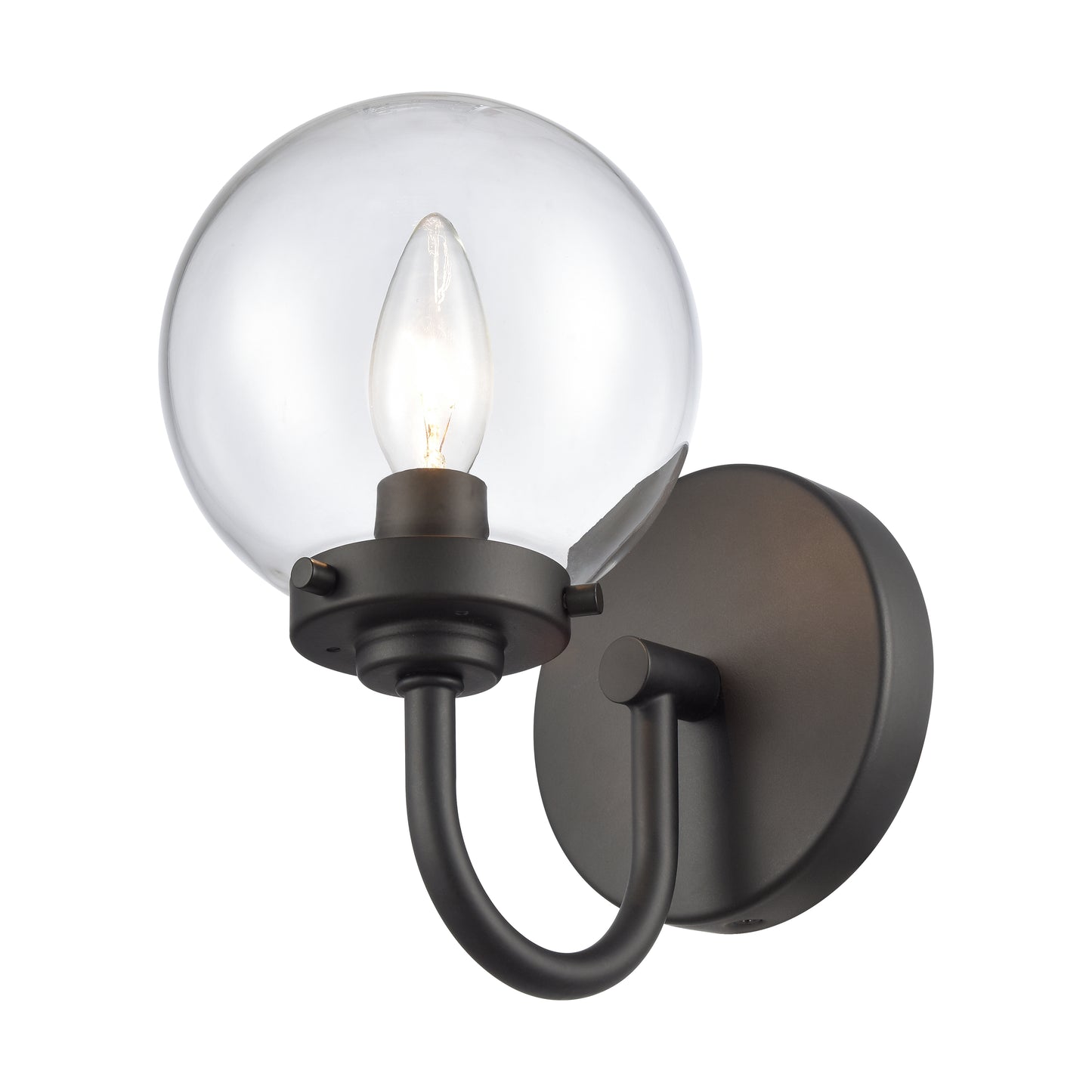 EC89930/1 - Fairbanks 8.5'' High 1-Light Sconce - Matte Black with Clear