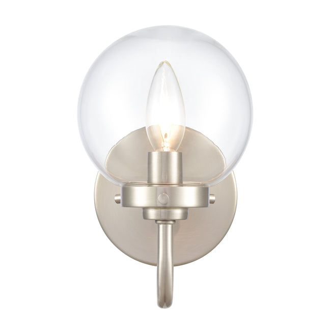 EC89950/1 - Fairbanks 8.5'' High 1-Light Sconce - Brushed Nickel and Clear