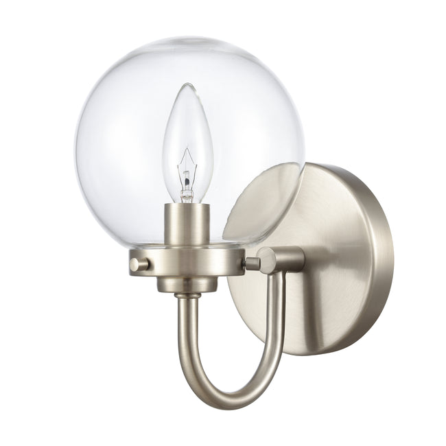 EC89950/1 - Fairbanks 8.5'' High 1-Light Sconce - Brushed Nickel and Clear